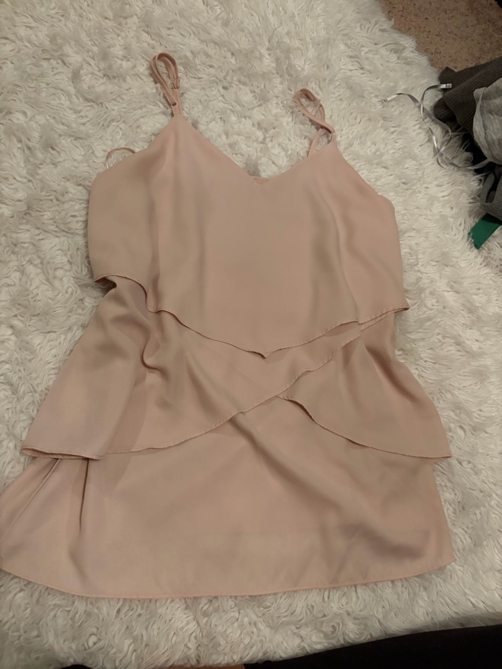 Tiered Spaghetti-Strap Camisole in Blush